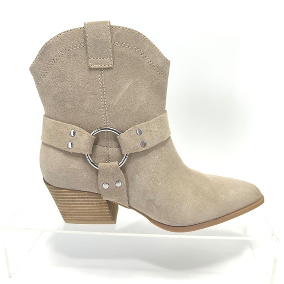 Open Edit Size 9 Taupe Suede Western Ankle Boots NEW Booties $130 Enzo Women's - Picture 9 of 16